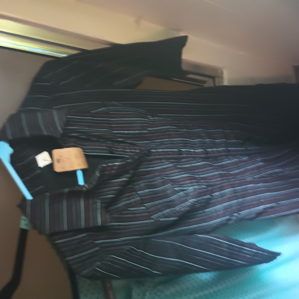 Striped Black Button-Up Shirt